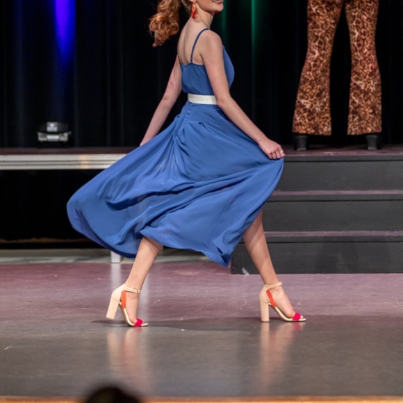 Periwinkle Romper w/ Overskirt - Picture 6 of 8